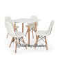 Comedor Madera con 4 Sillas Blanco y Negro